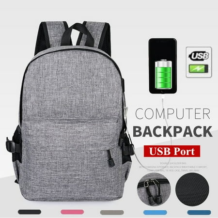 2019 Anti-theft Men Women USB Charger Backpack Laptop Travel School Bag (Best Camera Backpack For Travel 2019)