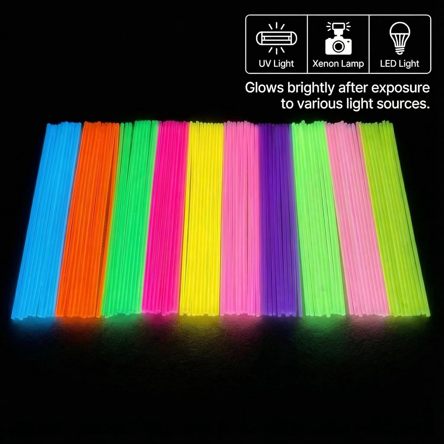 Glow in The Dark 3D Pen Filament Refills Compatible with Start+, Safe & Low Temperature 2.5mm PCL, Each Color 10 pcs Total 100 pcs for Kids Gift