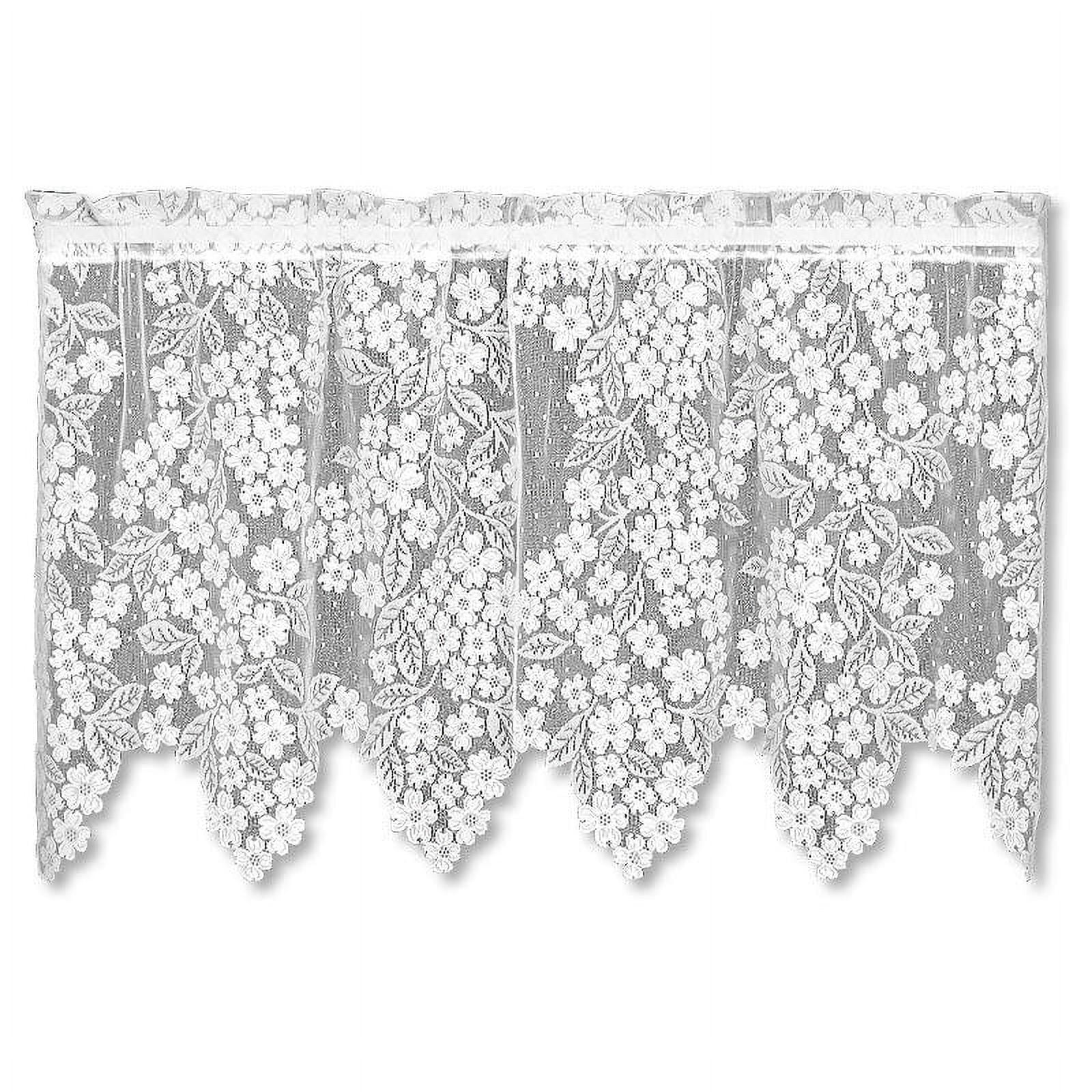 【THEAIRTOWN】ourbon lace punkin pt ★2color Heritage Lace 55 x 24 in. Dogwood Tier, Ecru - Walmart.com