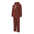 thumbnail image 6 of WEIYLL Women Outfits Sets Unisex Hoodie Sweatpants Long Sleeve Brick Red Fall Outfit Suit ,size L, 6 of 7