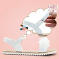 thumbnail image 3 of LULEX Girls Sandals White Flowers Dress Sandals Open Toe Princess Flat Sandals, 3 of 4