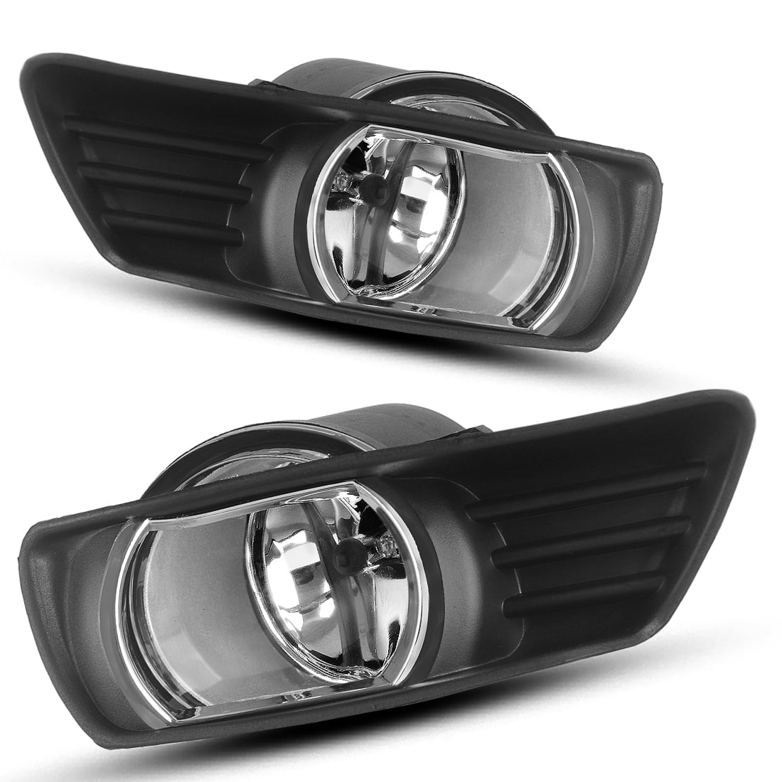 For 2007-2009 Toyota Camry HeadLights Head Lamps Black/Clear Left+Right Set 2PCs