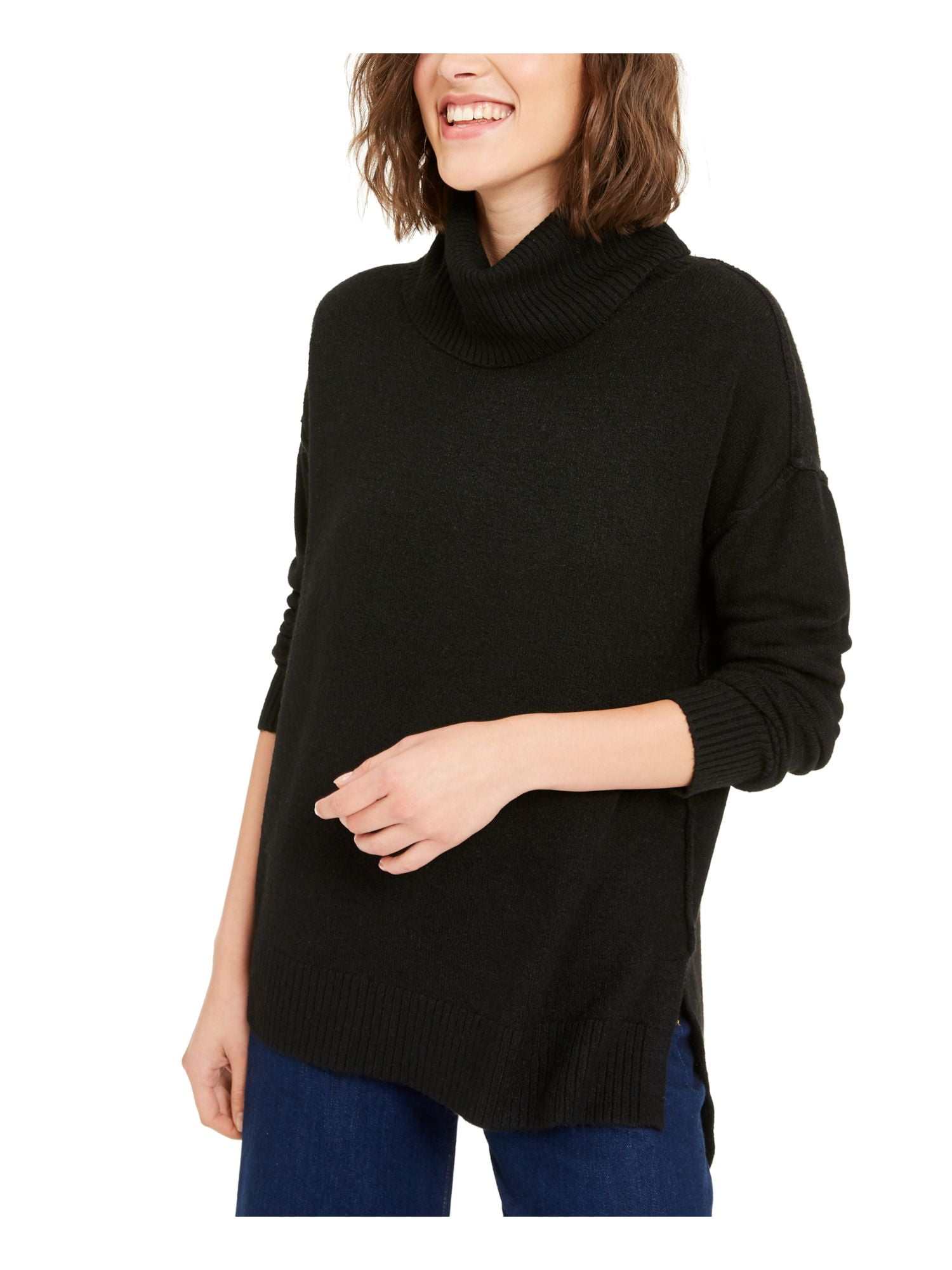 womens black turtle neck sweater