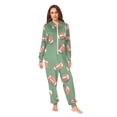 thumbnail image 2 of FORMRS Onesies Pajama for Adults Unisex Hoodie Winter Jumpsuit One Piece Sleepwear, Sizes S-2XL, Green American Footballs, 2 of 7