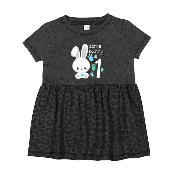 Inktastic Somebunny is One First Birthday Bunny Girls Baby Dress