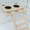thumbnail image 2 of Parrot Playstand Feeder Cups Patio de juegos de madera Escalera de escalada Yuyangstore Puesto de juegos para pájaros, 2 of 5