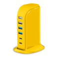thumbnail image 1 of Estación de carga USB Upoy, 45 W, 6 puertos, 4 USB-A y 2 USB-C, color amarillo, 1 of 7