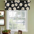 thumbnail image 3 of White Daisy Curtain Valances for Windows, Kitchen Valance Window Treatments Panel 2 Pack, Botanical Floral Plants Stems Rod Pocket Short Curtains for Bathroom Bedroom 60 x 18 Inch, 3 of 8