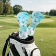 thumbnail image 3 of Yuyamidu Blue Butterfly Golf Club Headcover Waterproof Golf Head Protective Cover PU Leather Driver Fairway Wood Hybrid Head Cover for Women, 3 of 7