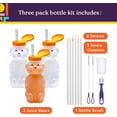 thumbnail image 4 of Special Supplies Honey Bear Straw Cup for Babies — Spill-Proof Juice Bottle, 3 Flexible Reusable Straws — Special Needs Assistive Cup, Pack of 1 Bottle, 4 of 11