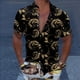 thumbnail image 2 of Camisas Para Hombre Manga Larga Hombres Casual Manga corta Primavera Verano Turndown Neck 3D Impreso Camisas Moda Top Blusa Camisas (Gold, XXL), 2 of 4