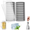 thumbnail image 1 of paquetes de bandejas de silicona para cubitos de hielo, fáciles de liberar, apilables con tapa, 10 cavidades, certificado LFGB y sin BPA, ideales para deportes y botellas de agua (paquete de 2, gris), 1 of 5
