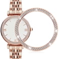 thumbnail image 1 of Shisuyan Watch Roll Travel Case Galaxy Watch 3 Case Elegant Rose Gold Rhinestones 1Set Round Shape, 1 of 8