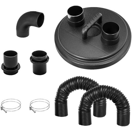 

POWERTEC 70301 Dust Collection Cyclone Separator Lid Kit w/Flexible Hoses Clamps 2 1/2 inch Elbow & Couplers for 2 Stage Dust Collector