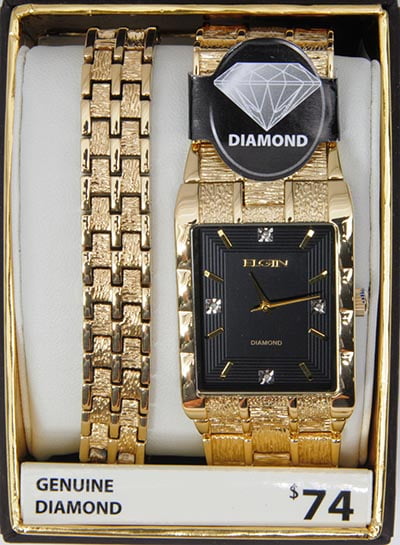 Elgin diamond top mens watch