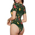 thumbnail image 3 of Naloa Christmas Women's Short-Sleeved Onesie, One-Piece Swimsuit for Parties, dates, clubs - Small, 3 of 9