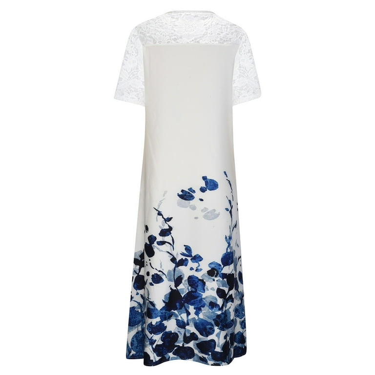 Usmixi Formal Dresses for Women Short Sleeve Round Neck Butterfly
