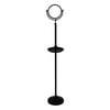 Floor Standing Make-Up Mirror 8-in Diameter with 2X Magnification and Shaving Tray in Matte Black
