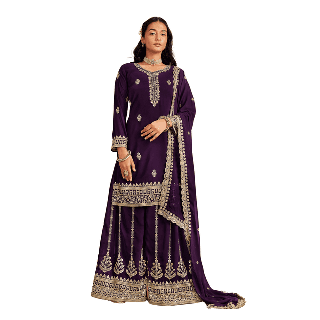 Custom Made Heavy Georgette Woman Kurti Sharara for wedding, Bollywood Designer Suit Set