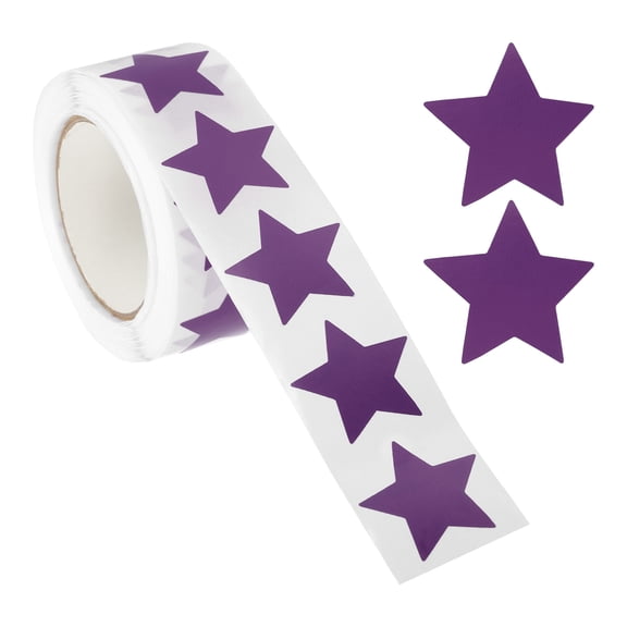 Star Stickers Roll 1", 500 Pcs Self-Adhesive Reward Stickers for Classroom Supplies, Violet