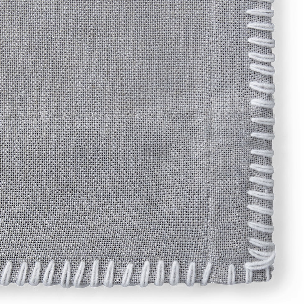 Better Homes & Gardens Whipstitch Light Filtering Rod Pocket Single Curtain Panel, Silver with White Stitching