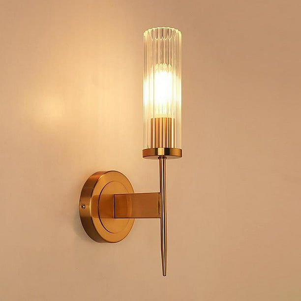 Lámpara de Pared Simple Moderna Lámpara de Pared con Espejo Led, Lámpara de Cristal Para Dormitorio, Cocina, Escalera, Accesorios Para Hogar Cabeza única Salvador Lámpara de pared de estilo moderno