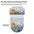 thumbnail image 7 of Yuyamidu Sunflower Toilet Cover 2 Pieces Lavender Bathroom Toilet Lid Cover Toilet Tank Cover Stretchable Toilet Seat Cover Protector Set Dust Splash Resistant Cover, 7 of 7