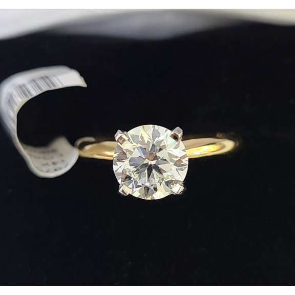 Real 14k Yellow Gold Diamond Ladies Ring Lab Created Women Engagement Wedding