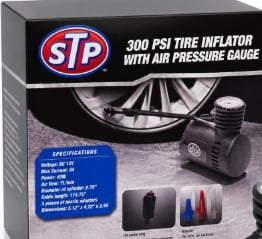 STP 300 PSI Tire Inflator with Air Pressure Gauge, 12V Portable Air Compressor for Car Tires, Balls & Inflatables