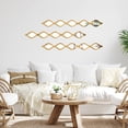 thumbnail image 3 of 3 Pcs Acrylic Teardrop Mirror Wall Decor Decorative Mirror Narrow Wall Decor Boho Vintage Wall Decals Art for Apartment Home Living Room Bathroom Bedroom Hallway (Gold Edge), 3 of 4