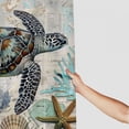 thumbnail image 3 of Fenyluxe  Coastal Nautical Shower Curtain Vintage Sea Turtle Starfish Seashell Watercolor Marine Life Beach Themed Bathroom Decor Fabric Curtains with Hooks White, 3 of 7