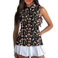 thumbnail image 3 of Whosucclay Mushrooms and Butterflies Golf Sleeveless Top for Women, Quick Dry Elastic for Hiking Sports, Half Zip V Neck Golf Shirt, 3 of 7