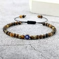 thumbnail image 2 of HOOUN Gold Metal Spacer Turkish Evil Eyes Braid Bead Stone Bracelets Jewelry Gift 4mm-yellow tiger eye, 2 of 2