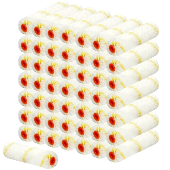 50 Pack 6 Inch Microfiber Paint Roller Covers, Washable Roller Frames, House Painting Supplies, Paint Roller Brushes for Walls & Ceilings