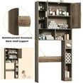 thumbnail image 7 of Timagebreze Farmhouse Over-Toilet Cabinet with 2 Barn Doors, 10 Adjustable Shelves & Tissue Holder,Bathroom Storage,Grey, 7 of 7