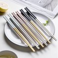 thumbnail image 3 of Viveous A Pair 23CM Chinese Metal Chopsticks Stainless Steel Anti Square Chopstick Dishwasher Safe Chopsticks Utensils for Home Kitchen Black Silver, 3 of 10