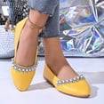 thumbnail image 4 of ShiShine Womens Bling Rhinestone Pointed Flat Shoes Comfort Slip On Low Heel Wedding Dress Shoes Ballet Flat Shoe, 4 of 8