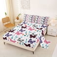 thumbnail image 2 of Erosebridal Teens Girls Colorful Butterflies Full Size Sheets 4-Piece,Floral Love Heart Bed Sheets, 2 of 5