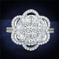 thumbnail image 1 of Women Rhodium 925 Sterling Silver Ring with AAA Grade CZ in Clear - Size 8, 1 of 1