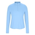 thumbnail image 4 of ssuyfkrb Sunscreen Shirts Women,Sunscreen Shirts for Women with UV Protection,,Quick Drying,Quarter Zip,Standing Collar,Mitten-Cuff,Blue,M, 4 of 9