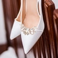 thumbnail image 5 of KAKOWELY show accessories 2 Pcs Crystal Glass Shoe Clips Removable Rinestone Shoe Buckles Decorative Shoes Accessories Charms For Wedding Party Decoration Golden, 5 of 5