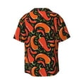 thumbnail image 6 of Lsque Red Hot Chili print Men's Cuban Collar Short Sleeve Shirt Summer Beachwear Casual Button Down Fashionable Vacation Leisure Shirt-3X-Large, 6 of 7