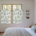 thumbnail image 3 of Sage Green Eucalyptus Kitchen Curtain for Berdoom Living Room Cafe 45 Inch Length, Spring Watercolor Botanical Leaves Tiers Curtains Light Filtering Drapes Window Treatment 2 Panels 52"Wx45"L, 3 of 8