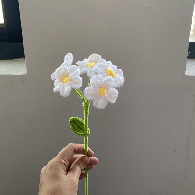 Bolsa de lana tejida a mano con forma de nomeolvides de imitación de flores, hecha a mano, hecha a mano, hecha a mano, para regalar a tu novia en San Valentín