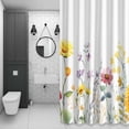 thumbnail image 3 of Pastoral Sunflowers Shower Curtain for Bathroom, Floral Plants Leaves Farmhouse Waterproof Cloth Fabric Bathroom Accessories Set with 12 Rust Proof Plastic Hooks, 66"x72", 3 of 9