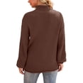 thumbnail image 5 of Asklazy Women's Turtleneck Oversized Sweaters Batwing Long Sleeve Pullover Loose Chunky Knit Jumper,Brown(S-2XL), 5 of 13