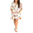 thumbnail image 1 of EASTIN Robe de Maternité pour Femmes Décontractée à Col en V à Pois/fleurie à Manches Mi-Longues Robe pour Grossesse Vêtements Séance Photo, 1 of 5