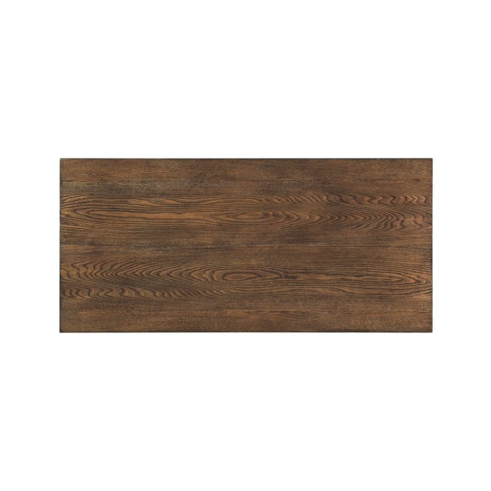 Weston Home Avery Industrial Wood and Metal Writing Desk, Weathered Brown/Black Finish