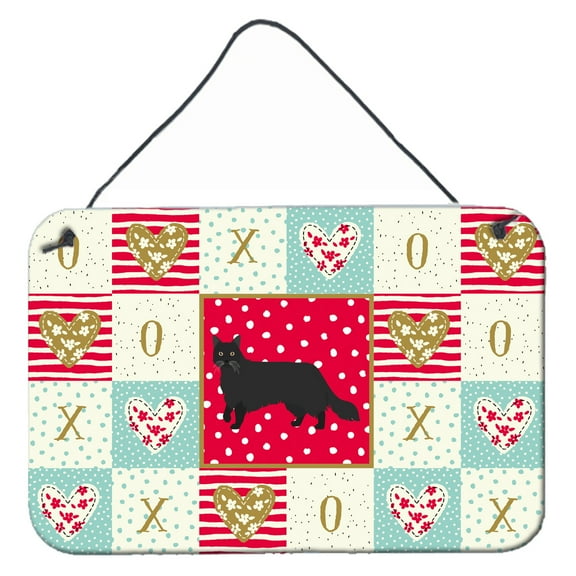 Carolines Treasures CK5575DS812 Black Chantilly Tiffany Cat Love Wall or Door Hanging Prints 8x12 multicolor