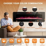 Electactic 60” Indoor Electric Fireplace Ultra Thin Fireplace, Wall Mounted Recessed Fireplace with Multiple Colors